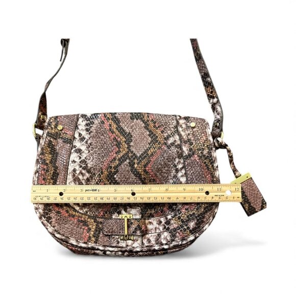 Nine West Snake Print Faux Leather Crossbody Bag With Adjustable Strap & Gold Ha - Picture 4 of 8